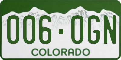 CO license plate 006OGN