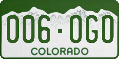 CO license plate 006OGO