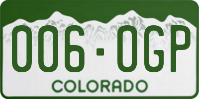 CO license plate 006OGP