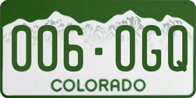 CO license plate 006OGQ