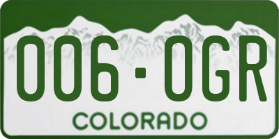 CO license plate 006OGR