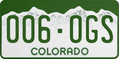 CO license plate 006OGS