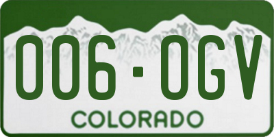CO license plate 006OGV