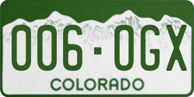 CO license plate 006OGX