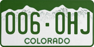 CO license plate 006OHJ