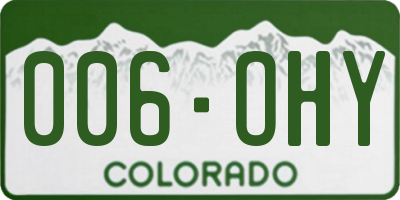 CO license plate 006OHY