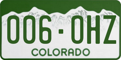 CO license plate 006OHZ