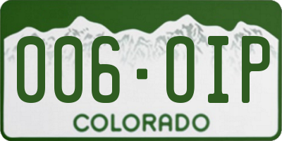 CO license plate 006OIP