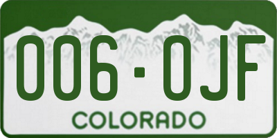 CO license plate 006OJF