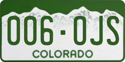CO license plate 006OJS