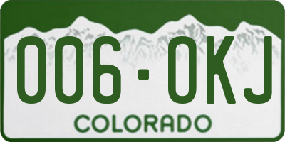 CO license plate 006OKJ