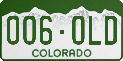 CO license plate 006OLD