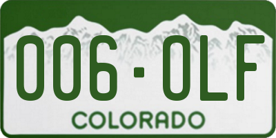 CO license plate 006OLF