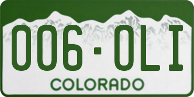 CO license plate 006OLI
