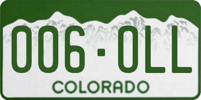CO license plate 006OLL