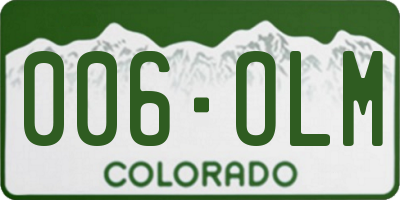 CO license plate 006OLM
