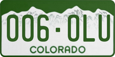 CO license plate 006OLU