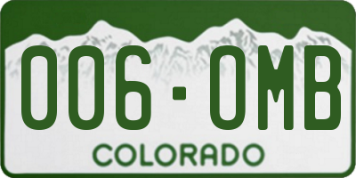 CO license plate 006OMB
