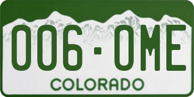 CO license plate 006OME