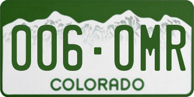 CO license plate 006OMR