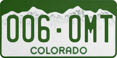 CO license plate 006OMT