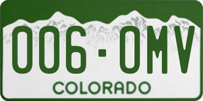 CO license plate 006OMV