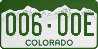 CO license plate 006OOE