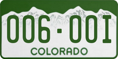 CO license plate 006OOI