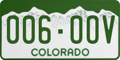 CO license plate 006OOV