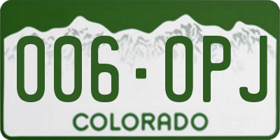 CO license plate 006OPJ