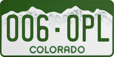 CO license plate 006OPL