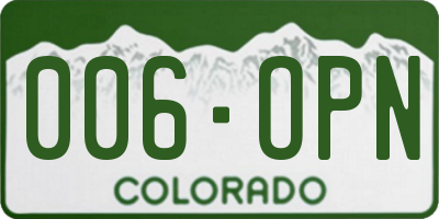 CO license plate 006OPN
