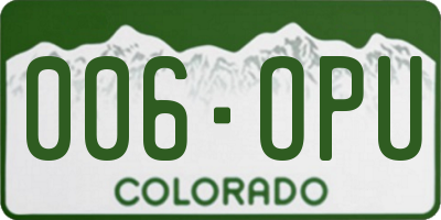 CO license plate 006OPU