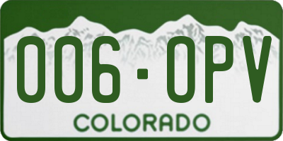 CO license plate 006OPV
