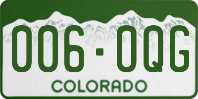 CO license plate 006OQG
