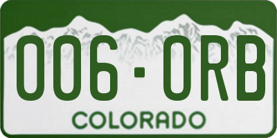 CO license plate 006ORB