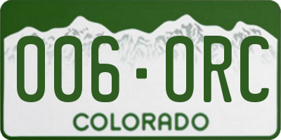 CO license plate 006ORC