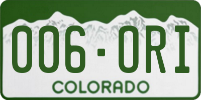CO license plate 006ORI