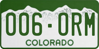 CO license plate 006ORM