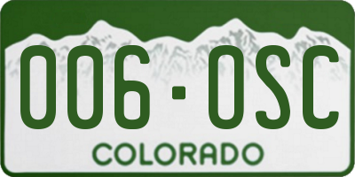 CO license plate 006OSC