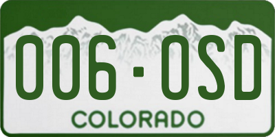 CO license plate 006OSD