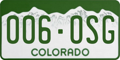 CO license plate 006OSG