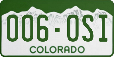 CO license plate 006OSI