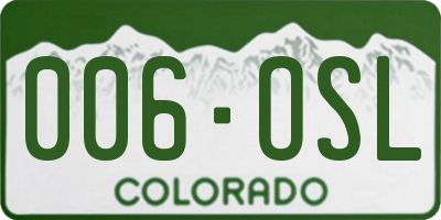 CO license plate 006OSL