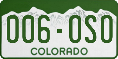 CO license plate 006OSO