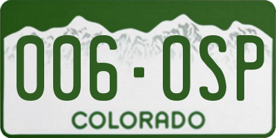 CO license plate 006OSP