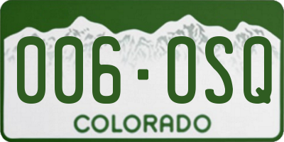 CO license plate 006OSQ