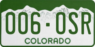 CO license plate 006OSR