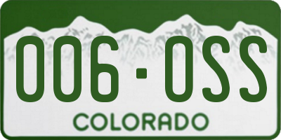 CO license plate 006OSS