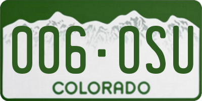 CO license plate 006OSU